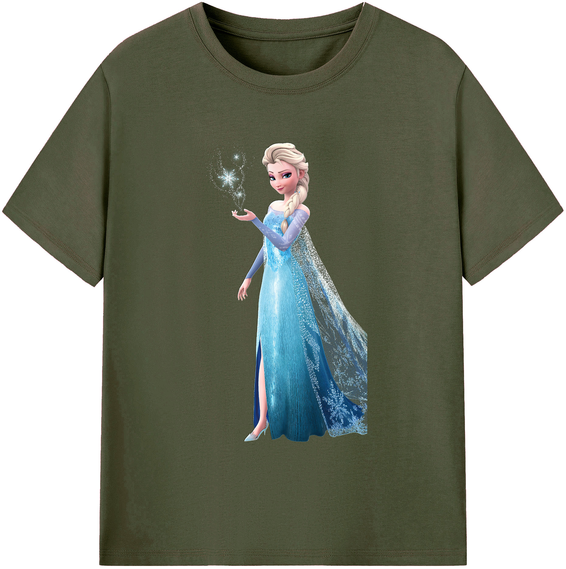 （画像用） アナと雪の女王 アンナ エルサ Frozen Anna Elsa 綿100％ メンズ半袖Tシャツ｜肌触りやわらか＆通気性